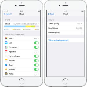 iCloud opslag upgraden