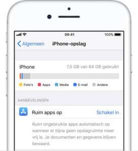 iPhone opslag vol