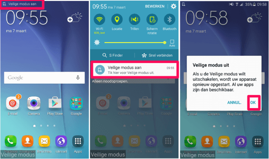 Samsung Veilige Modus oudere smartphones